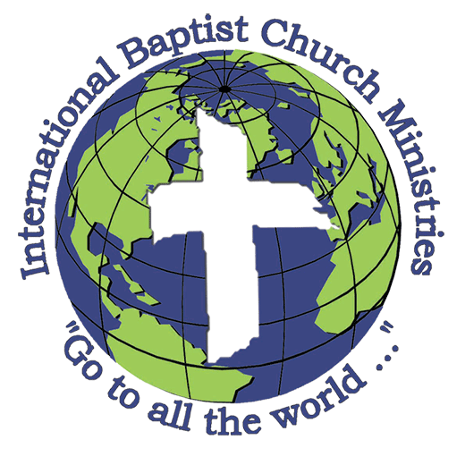 This image is a larger version of our header logo. It is a globe with the words "International Baptist Church Ministries" and "Go to all the world..."